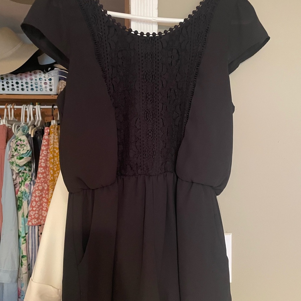 Xhilaration Black Lace Jumpsuit